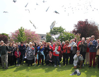 Releasing white doves, Ouistreham 2014